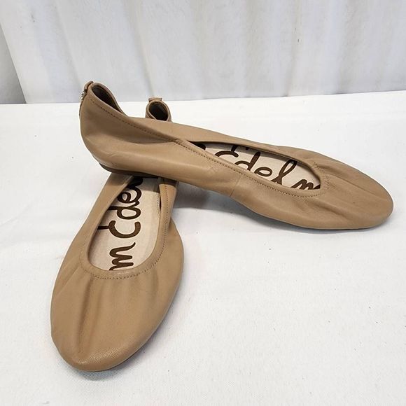 Sam Edelman Womens Fritz Ballet Flats Size 9.5M Beige Leather Slip on Shoes - Picture 2 of 10